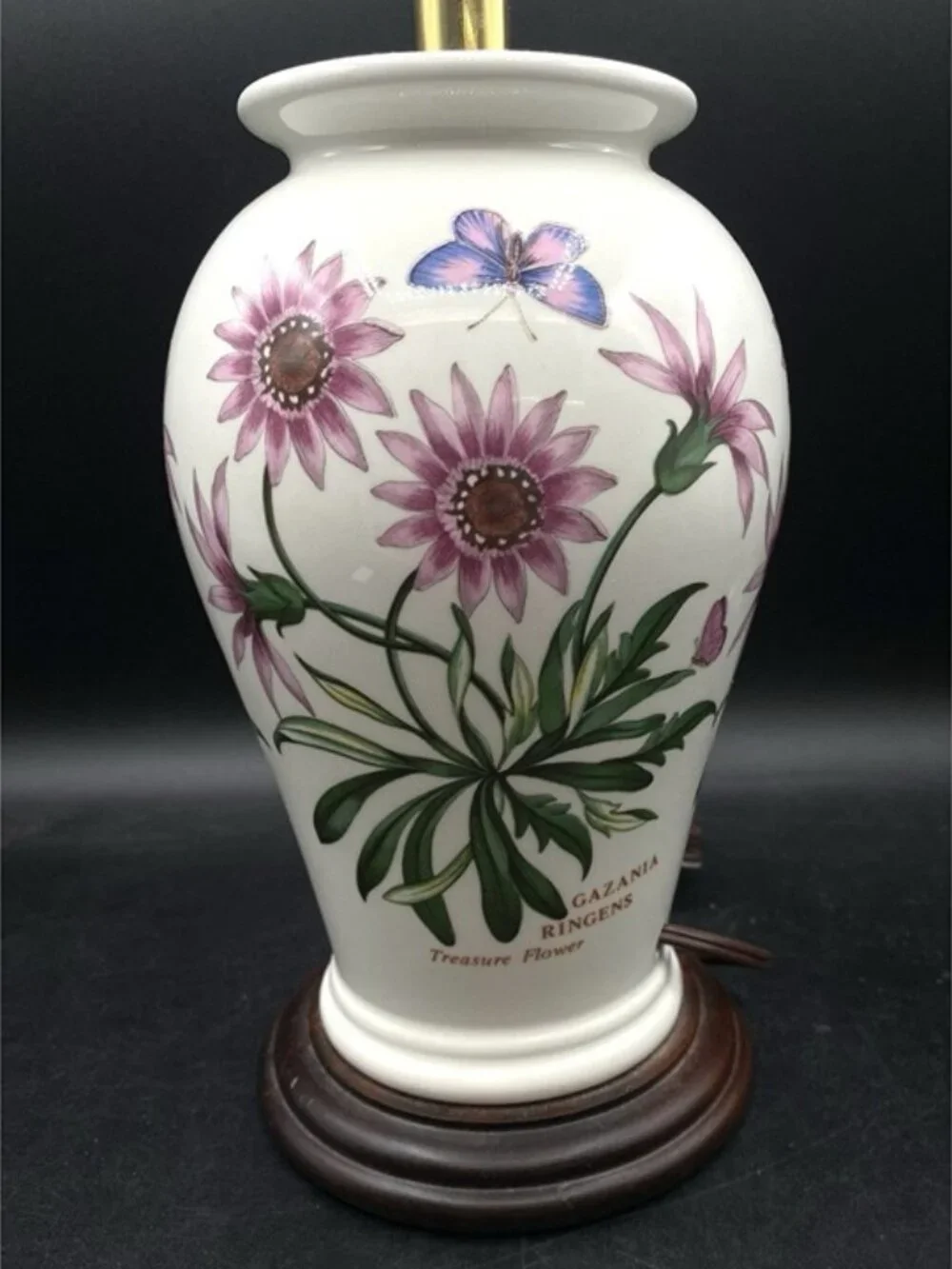 Portmeirion Botanic Garden Lamp Base Gazania Ringens Butterfly Treasure Flower